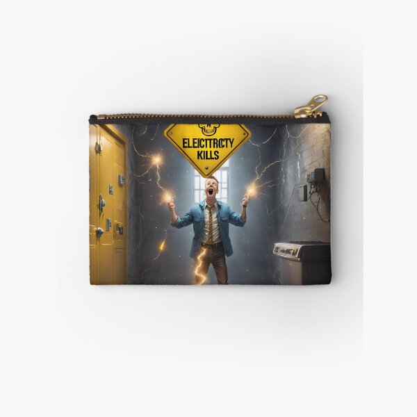 Item preview, Funny guy sticker, electricity kills designed and sold by icemanphotos.