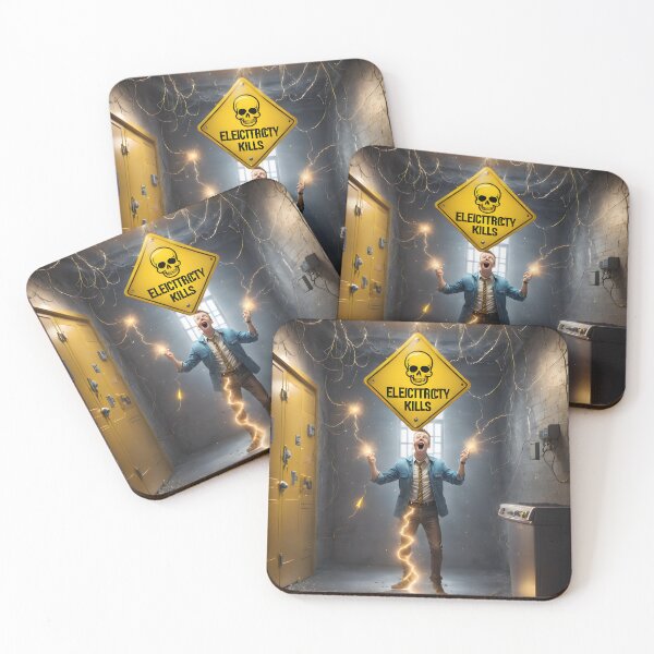 Item preview, Funny guy sticker, electricity kills designed and sold by icemanphotos.