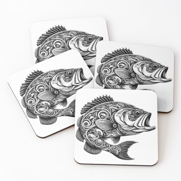 Item preview, Abstract Anatomy Largemouth Bass Fishing Design Art designed and sold by BrianSaysDesign.