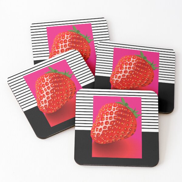 Item preview, Strawberry sweet baby vegan stipe with black background designed and sold by SueKnox.