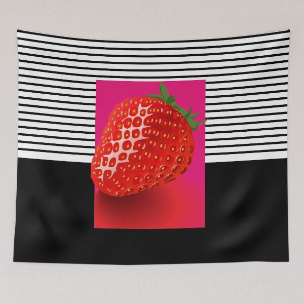 Item preview, Strawberry sweet baby vegan stipe with black background designed and sold by SueKnox.