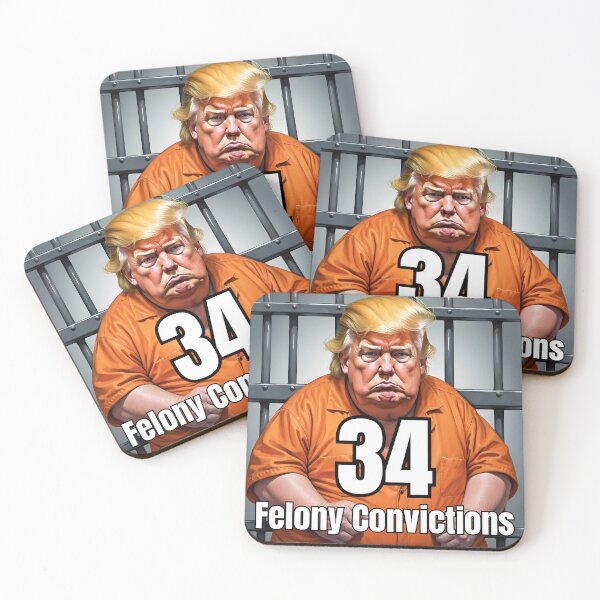 Item preview, Funny anti Trump T-shirts and stickers: 34 Felony Convictions designed and sold by Malloy.rocks.