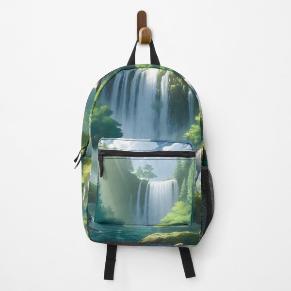 Item preview, Anime/Manga art, forest landscape with two horses at the waterfall designed and sold by Salimgor Hangaround Music.