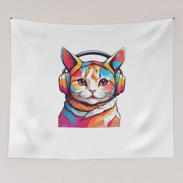 Item preview, DJ Whiskers designed and sold by ElegantOutlines.