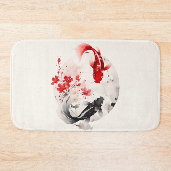 Item preview, Red and Black Koi Fish With Cherry Blossom designed and sold by xiao xuans.