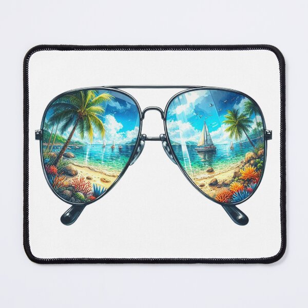 Item preview, Summer sunglasses with beach designed and sold by PapayaGen.
