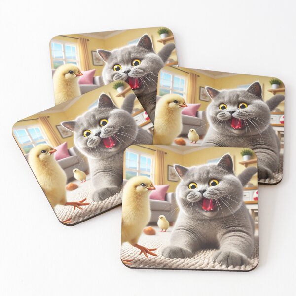 Item preview, cat and chick designed and sold by Catsmoment.