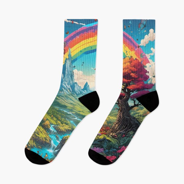 Item preview, Dreamlike landscape with rainbow and butterflies designed and sold by Salimgor Hangaround Music.