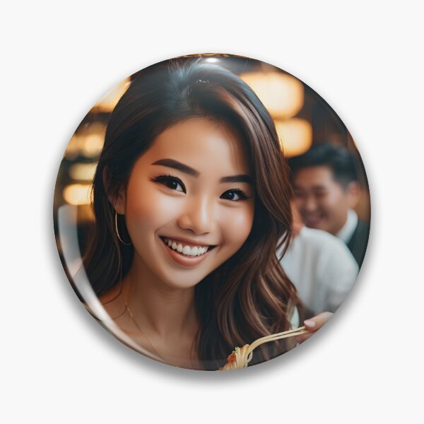 Item preview, Futuristic Asian girl eating spaghetti designed and sold by icemanphotos.