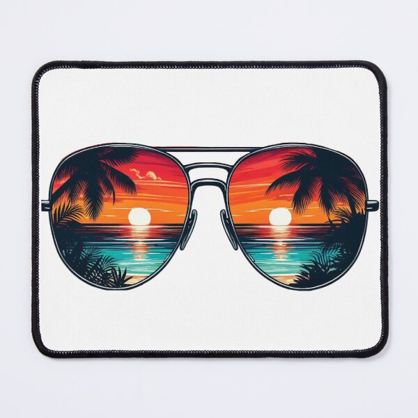 Item preview, Summer sunglasses with beach sunset designed and sold by PapayaGen.