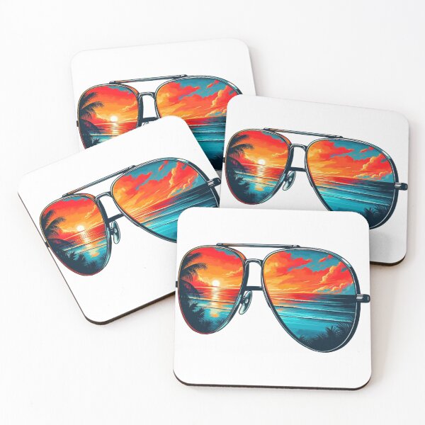 Item preview, Summer sunglasses with beach sunset 2 designed and sold by PapayaGen.