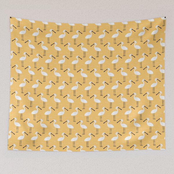 Item preview, Spoonbills on yellow designed and sold by reneesillus.