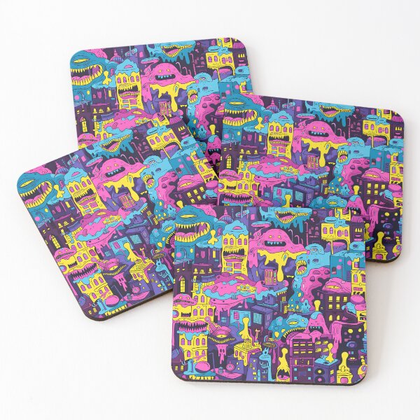 Item preview, mutants flooding through a city pattern designed and sold by FamousArtDesign.
