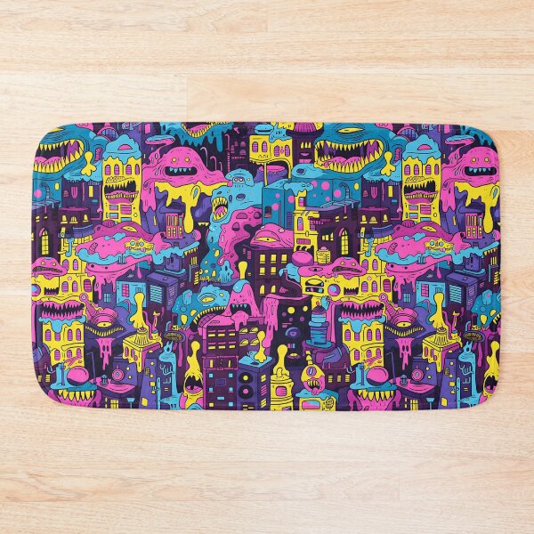 Item preview, mutants flooding through a city pattern designed and sold by FamousArtDesign.