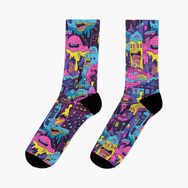 Item preview, mutants flooding through a city pattern designed and sold by FamousArtDesign.