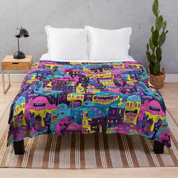 Item preview, mutants flooding through a city pattern designed and sold by FamousArtDesign.