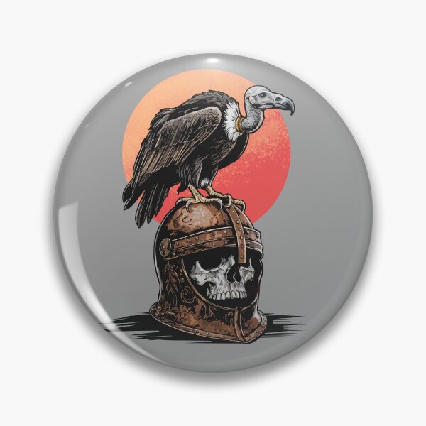 Item preview, A vulture sits on a skull in a medieval helmet. designed and sold by JoraArt.