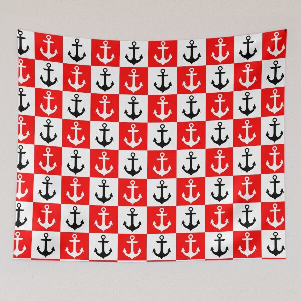 Item preview, Checkered Red Anchor Pattern designed and sold by PatternTitan.