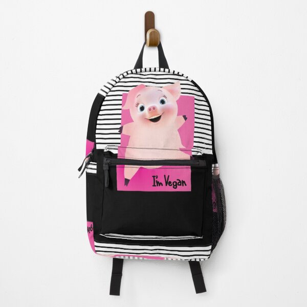 Item preview, Baby pig vegan stipe with black background designed and sold by SueKnox.