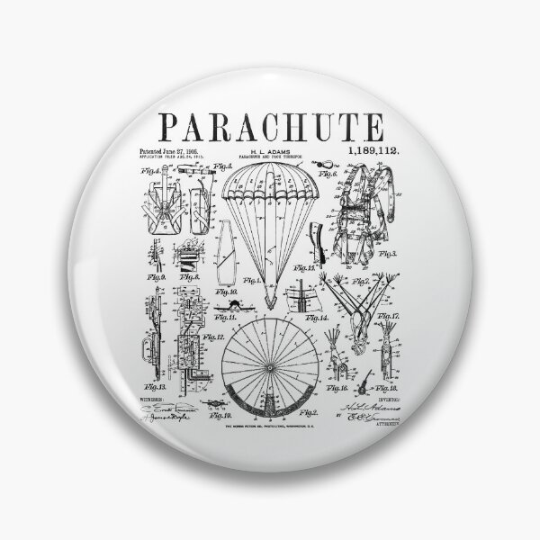Item preview, Parachute Skydiver Parachutist Skydiving Vintage Patent designed and sold by GrandeDuc.