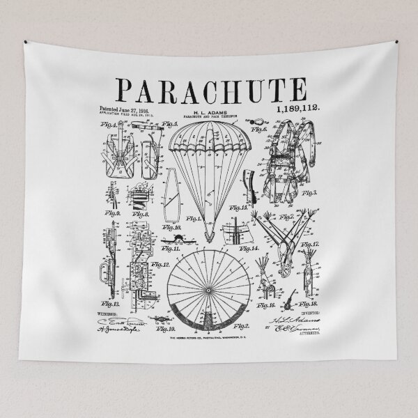 Item preview, Parachute Skydiver Parachutist Skydiving Vintage Patent designed and sold by GrandeDuc.
