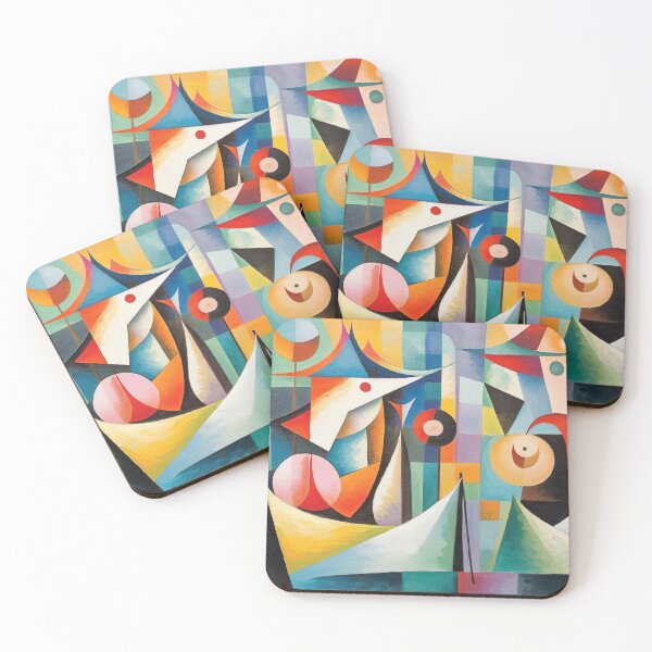 Item preview, fuegos artificiales pintados por estilo cubista de color pastel 4 designed and sold by FlaskLab.