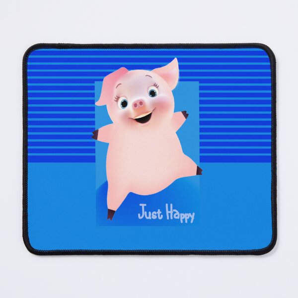 Item preview, Just happy baby pig with blue stripe background designed and sold by SueKnox.