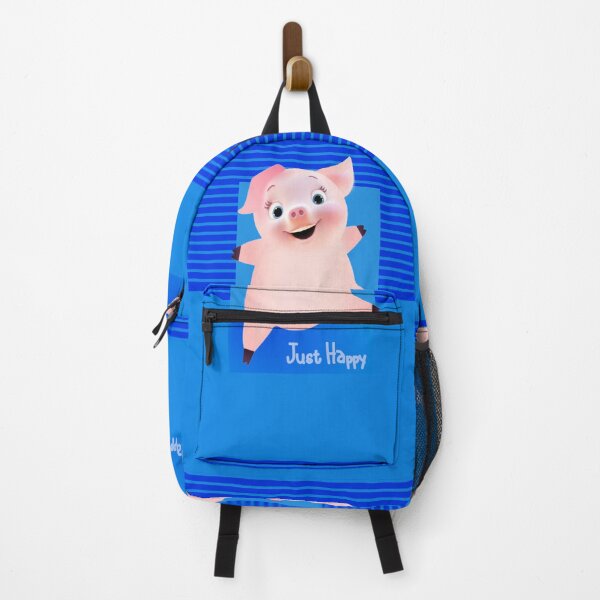Item preview, Just happy baby pig with blue stripe background designed and sold by SueKnox.