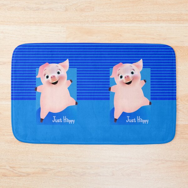 Item preview, Just happy baby pig with blue stripe background designed and sold by SueKnox.