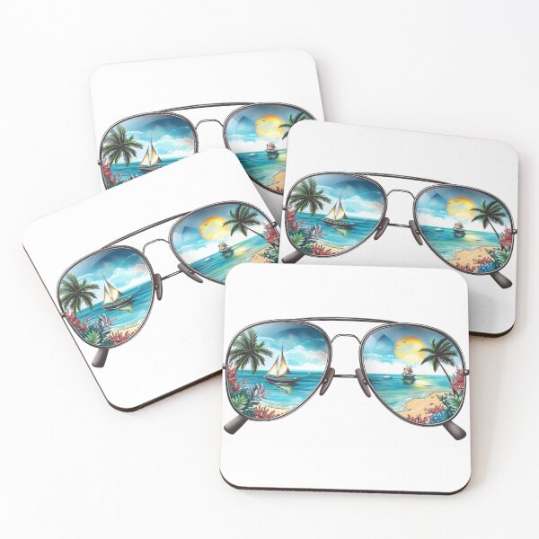 Item preview, Summer sunglasses with beach 2 designed and sold by PapayaGen.