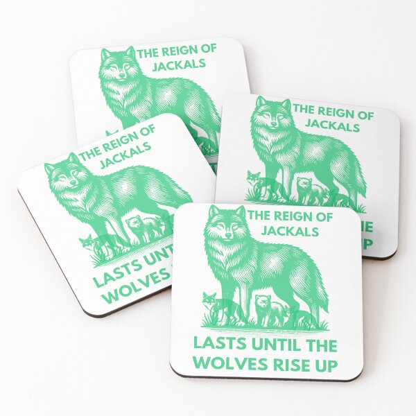 Item preview, THE REIGN OF JACKALS - Powerful Wolf and Jackals Design designed and sold by TrendyCanvasC.
