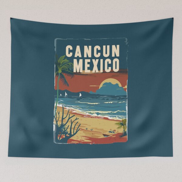 Item preview, A Vintage Travel Illustration of Cancun - Mexico designed and sold by GoodOldVintage.