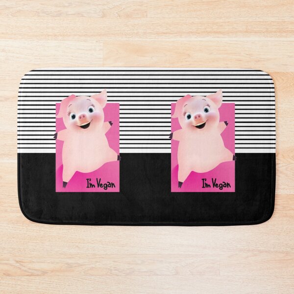 Item preview, Baby pig vegan stipe with black background designed and sold by SueKnox.