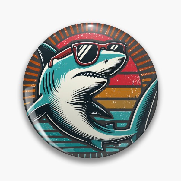 Item preview, Cool Retro Shark in Sunglasses Vintage Style designed and sold by ArtfulHunter.