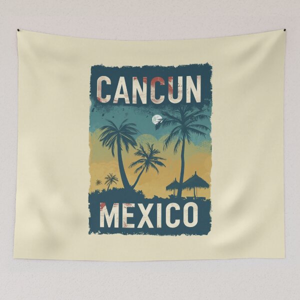 Item preview, A Vintage Travel Illustration of Cancun - Mexico designed and sold by GoodOldVintage.