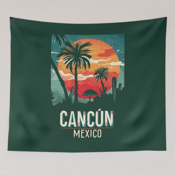 Item preview, A Vintage Travel Illustration of Cancun - Mexico designed and sold by GoodOldVintage.