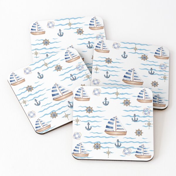 Item preview, Sailboat Nautical Pattern designed and sold by SeaStarAlex.