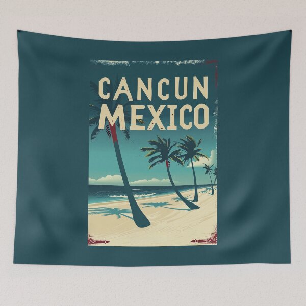 Item preview, A Vintage Travel Illustration of Cancun - Mexico designed and sold by GoodOldVintage.