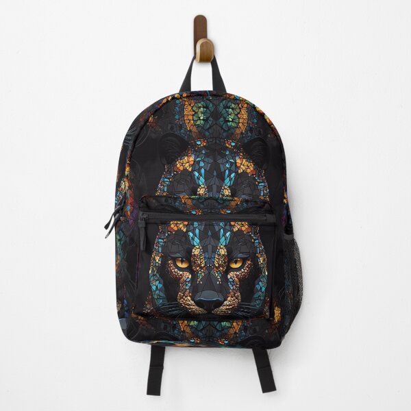 Item preview, Large Black Mosaic Panther Cat Blue and yellow Eyes designed and sold by FocusedArt.