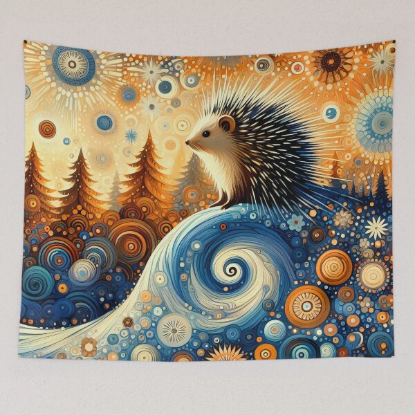 Artikelvorschau, Sterne und Kometen, süßer Igel entworfen und verkauft von FOLK ART FUSION by heidiannemorris.