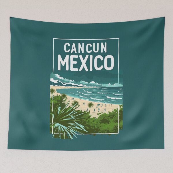 Item preview, A Vintage Travel Illustration of Cancun - Mexico designed and sold by GoodOldVintage.