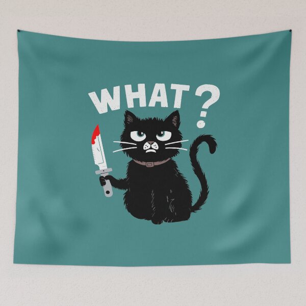Item preview, Funny Black Cat Murderous With Knife Halloween designed and sold by w1ckerman.