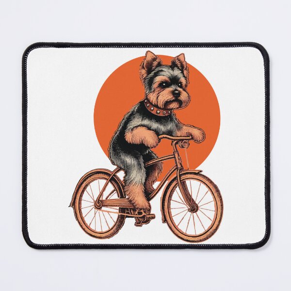 Item preview, Yorkshire Terrierdog riding a bicycle designed and sold by JawArts.