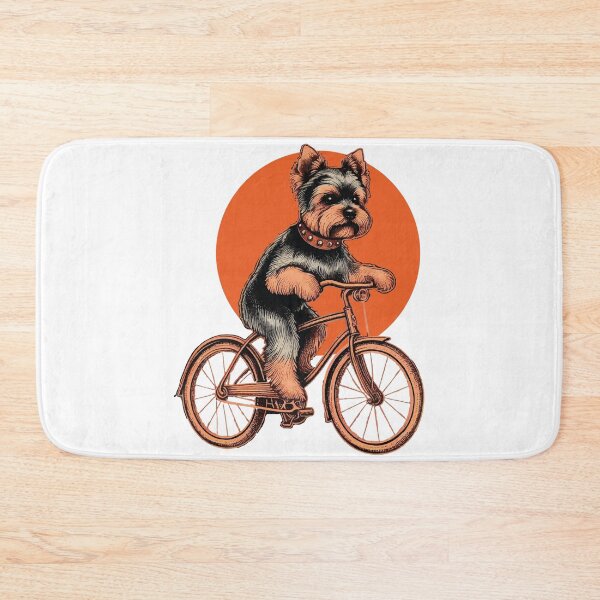 Item preview, Yorkshire Terrierdog riding a bicycle designed and sold by JawArts.