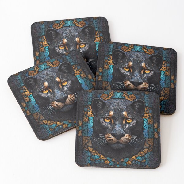 Item preview, Lioness Black Mosaic Stained Glass  designed and sold by FocusedArt.