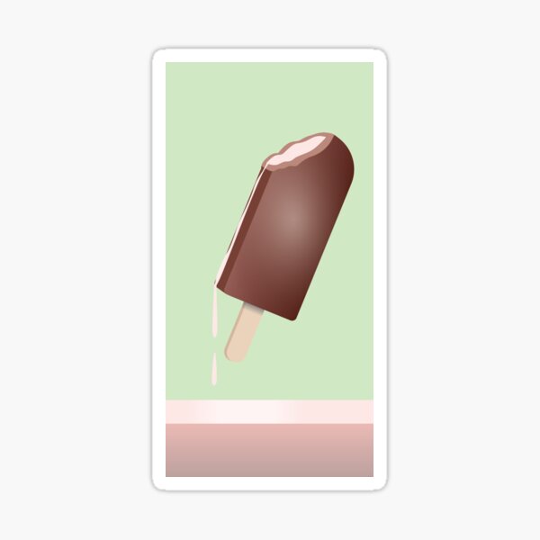 Chocolate-Coated Strawberry Ice-Cream Sticker