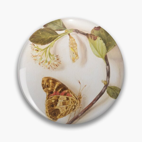 Item preview, Painted Lady butterfly and pupa on rowan flower  designed and sold by LigneaLuna.