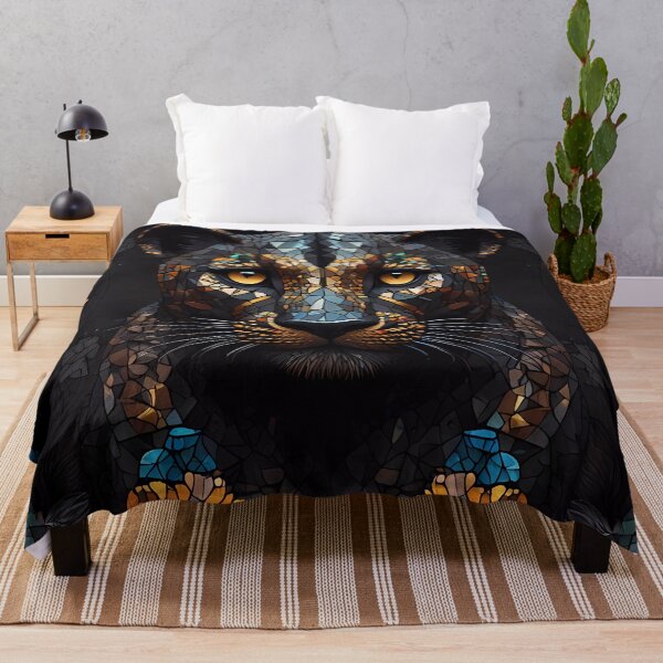 Item preview, Large Cat in Black with mosaic stained glass design designed and sold by FocusedArt.