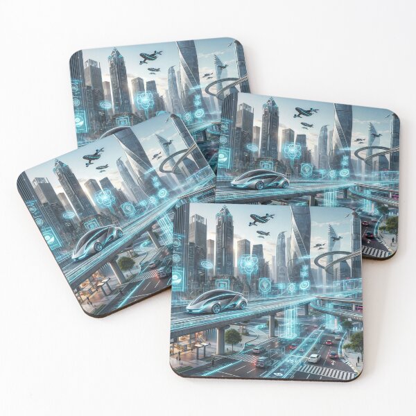 Item preview, modern city of the future With Tall Buildings and bridges, Urban reflection designed and sold by Tatty-shop.
