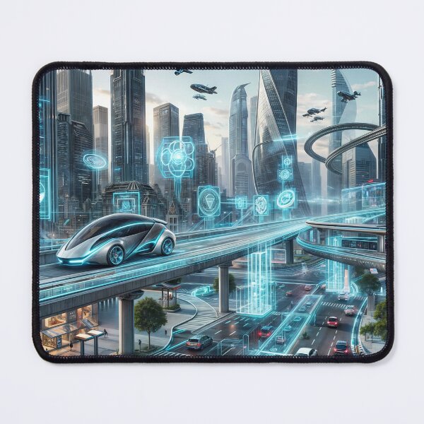 Item preview, modern city of the future With Tall Buildings and bridges, Urban reflection designed and sold by Tatty-shop.